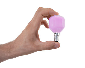 Image showing Hand holding an light bulb 