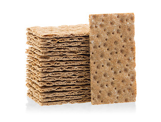 Image showing Stack of crackers (breakfast) isolated