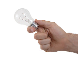 Image showing Hand holding an light bulb 