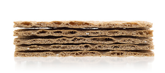 Image showing Stack of crackers (breakfast) isolated