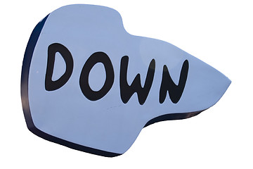 Image showing Sign Down Isolated