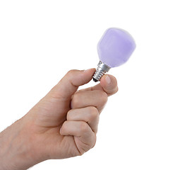 Image showing Hand holding an light bulb 