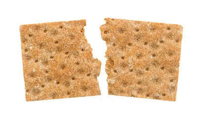 Image showing Broken cracker (breakfast) isolated