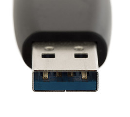 Image showing Black USB memory stick isolated