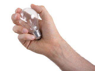 Image showing Hand holding an light bulb 