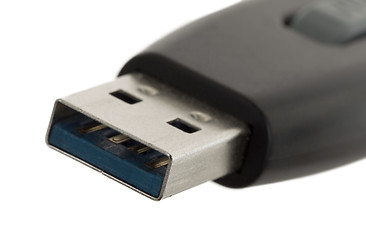 Image showing Black USB memory stick isolated