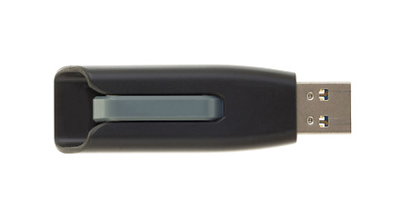 Image showing Black USB memory stick isolated