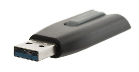 Image showing Black USB memory stick isolated