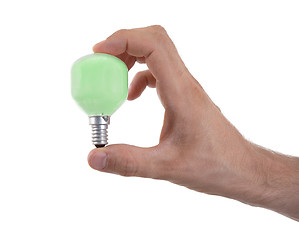 Image showing Hand holding an light bulb 