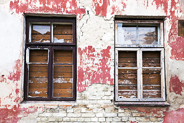 Image showing windows in an abandoned building  