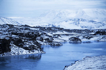 Image showing Winter landscape with blue sky