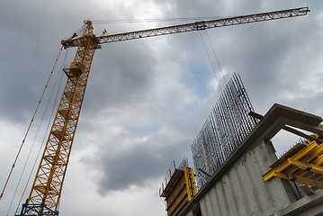 Image showing Crane on construction site. Tyumen. Russia