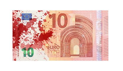 Image showing New ten euro banknote, close-up