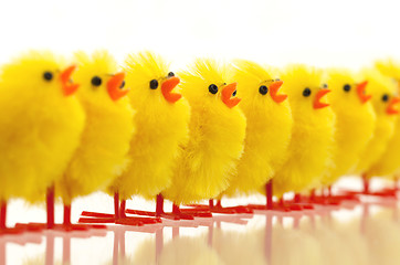 Image showing Abundance of easter chicks, selective focus