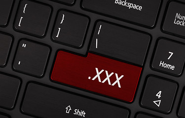 Image showing Pressing porn button on a computer keyboard