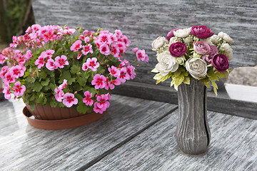 Image showing Flowers for grave decoration