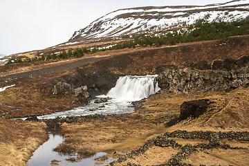 Image showing Long time exposure of a waterfall in Iceland