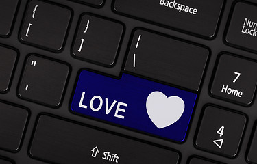 Image showing Blue love and heart button