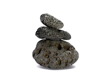 Image showing Black strange rock isolated on white