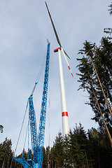 Image showing Construction of a wind turbine