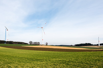 Image showing Assembly of wind turbines