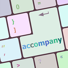 Image showing accompany button on the keyboard close-up vector illustration