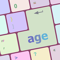 Image showing age keyboard key button showing forever young concept vector illustration