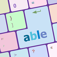 Image showing Modern Computer Keyboard key with able text on it vector illustration