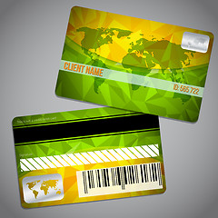 Image showing Loyalty card with map and green orange background