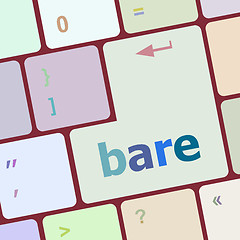 Image showing bare word on keyboard key, notebook computer button vector illustration