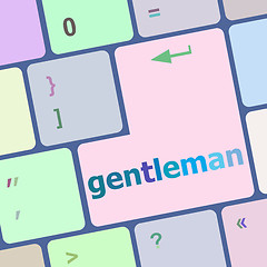 Image showing gentleman button on computer pc keyboard key vector illustration