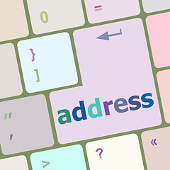 Image showing address button on the keyboard close-up vector illustration
