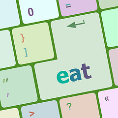 Image showing eat button on computer pc keyboard key vector illustration