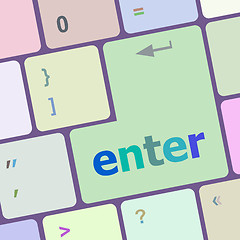 Image showing enter button on computer pc keyboard key vector illustration