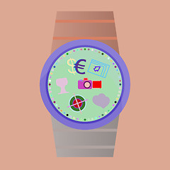 Image showing Vector Popular Smart Watch Icons