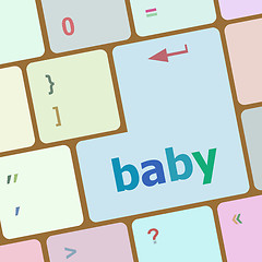 Image showing Keyboard with baby word on computer button vector illustration