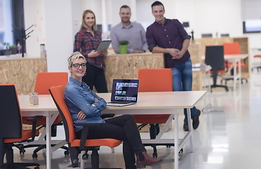 Image showing business people group portrait at modern office