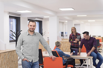 Image showing startup business, businessman portrait at modern office, team br