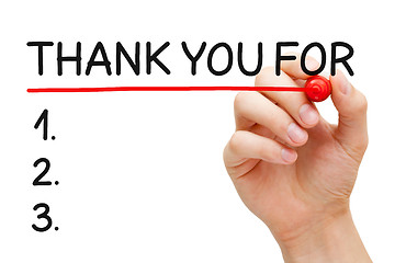 Image showing Thank You For List