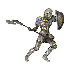 Image showing Medieval Knight on White