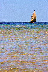 Image showing in the  blue lagoon  nosy iranja  boat