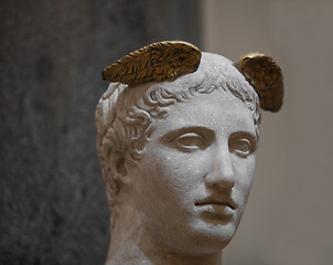 Image showing  Mercury head stone sculpture