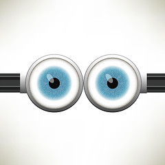 Image showing Vector Goggle with Two Blue Eyes