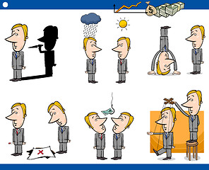 Image showing cartoon business concepts set