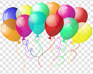 Image showing Transparent colorful balloons