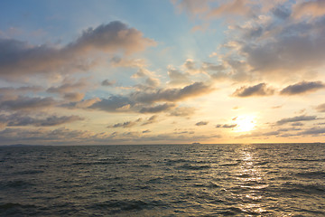 Image showing sunset over sea