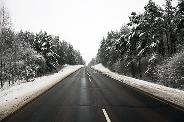 Image showing winter road  . track.