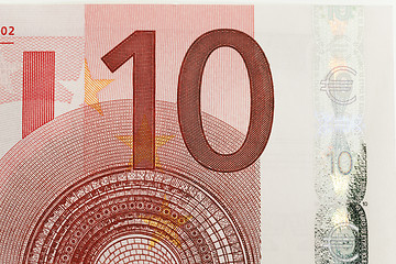 Image showing ten euros .  close up.