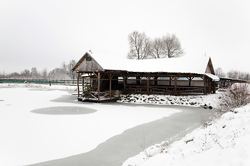 Image showing wooden building  . winter  
