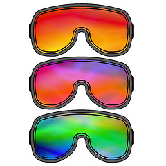 Image showing Set of Different Ski Goggles